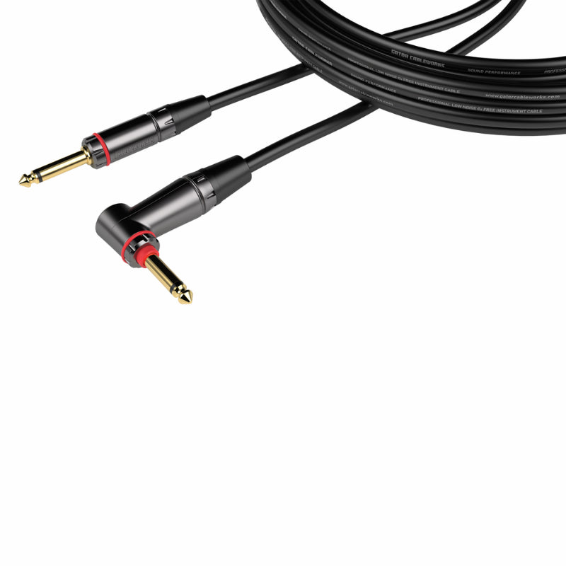 Gator GCWH-INS-30RAQT Headliner 30ft Straight to Right Angle Instrument Cable