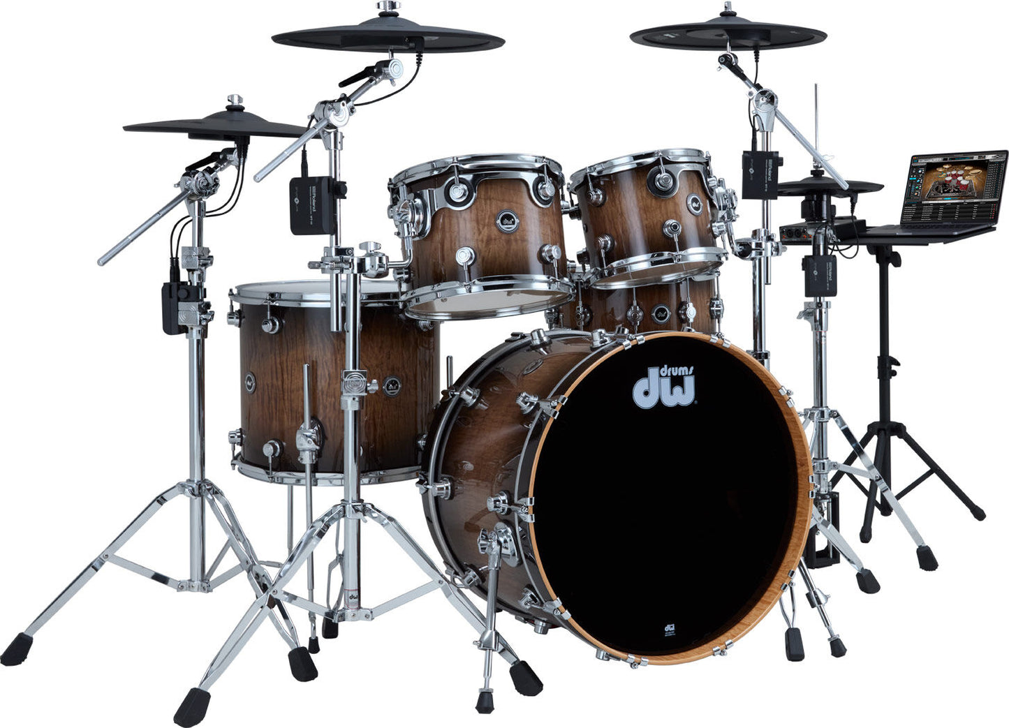 ROLAND 4CY-4WT-01 DrumLink Cymbal Pack - 3 CY-16R-T Pads + VH-10 Hi-Hat & 4 WT-10 Wireless Adapters for DWe Drum Set — view 3