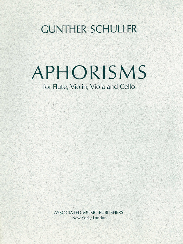 Schuller - Aphorisms Flute/Violin/Viola/Cello (Music Score/Parts)
