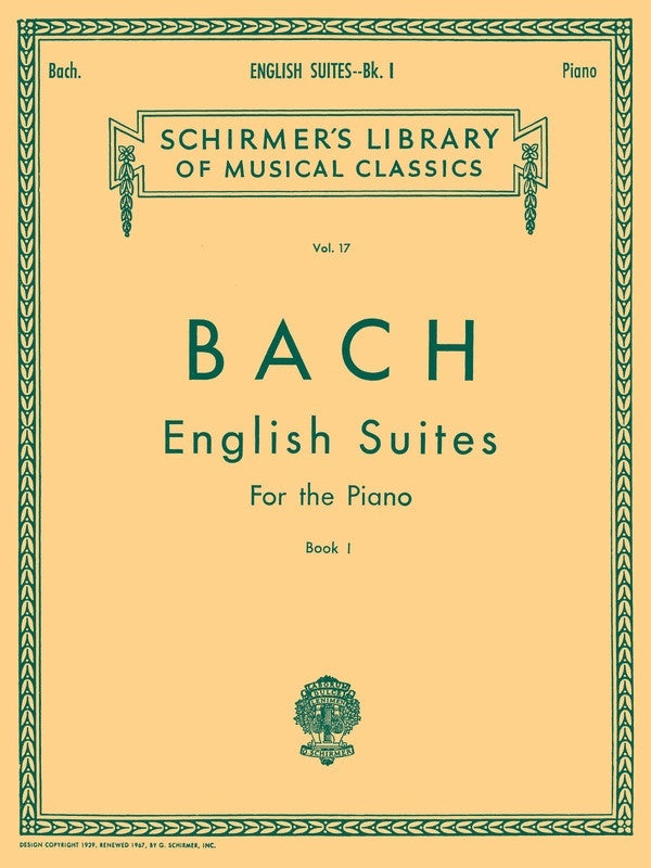 Bach - English Suites Book 1 For Piano (Softcover Book)