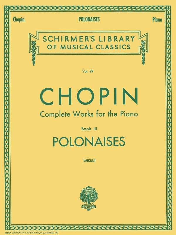 Chopin - Polonaises For Piano Ed Mikuli (Softcover Book)