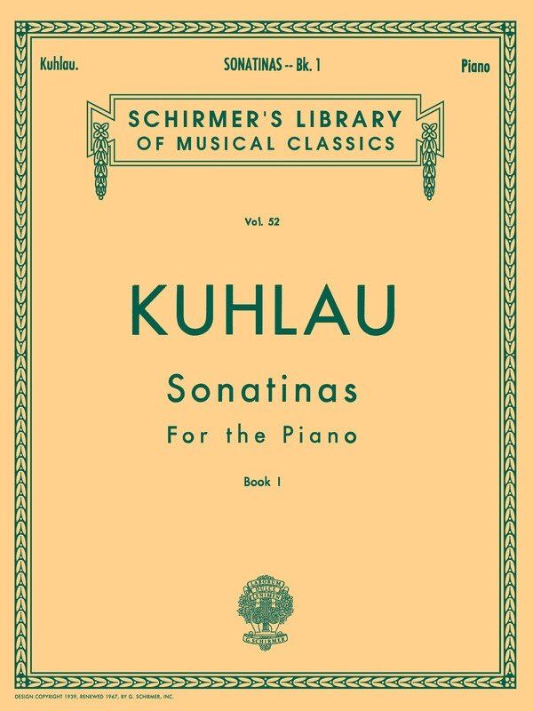 Kuhlao - Sonatinas Book 1 for Piano, Op. 20, 55, 59, 76 Pages, Schirmer's Library of Musical Classics