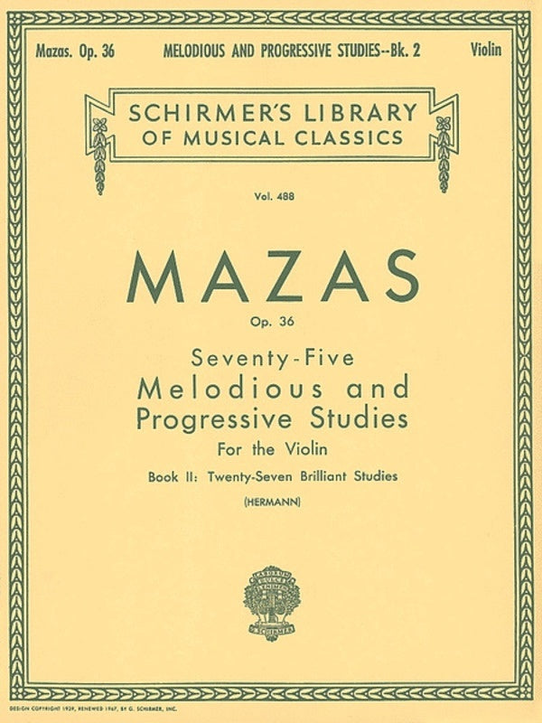 Mazas Mel.Pr. St.Op36 Book.2 Lib.488 Violin