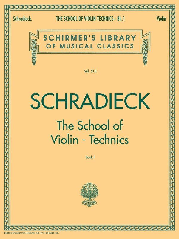 Schradieck School of Violin Technics Book 1 - 48 Pages, Publisher G. Schirmer, Inc.