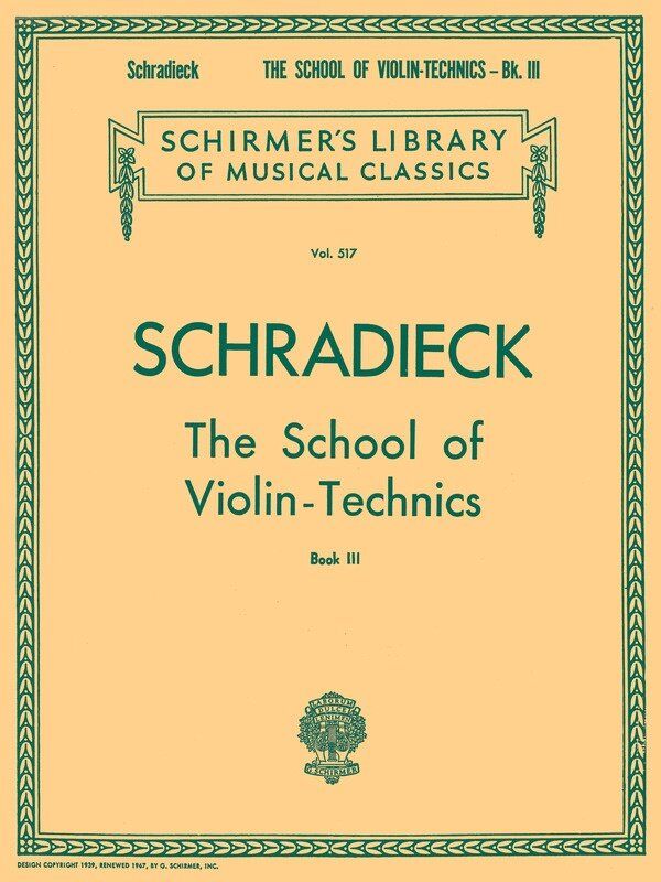 Schradieck School of Violin Technics Book 3, 32 Pages, G. Schirmer, Violin