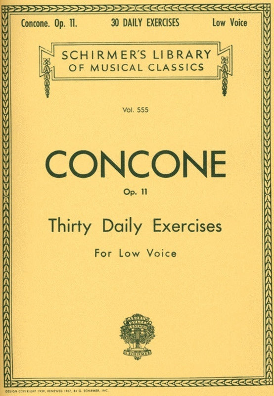 Schirmer - Concone - 30 Daily Exercises Op 11 Low Voice