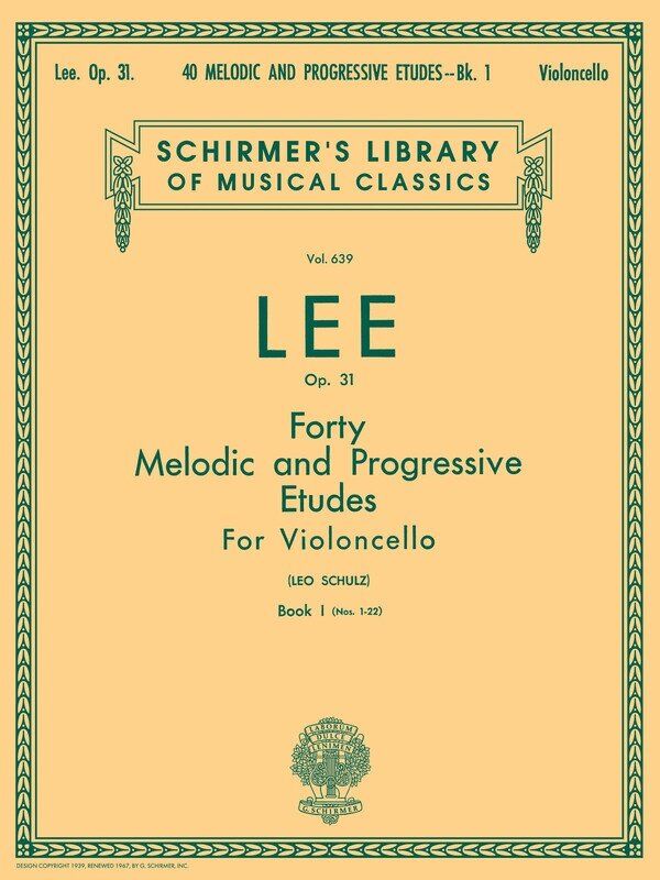 Lee 40 Melodic Progressive Etudes Op 31 Book 1 for Cello