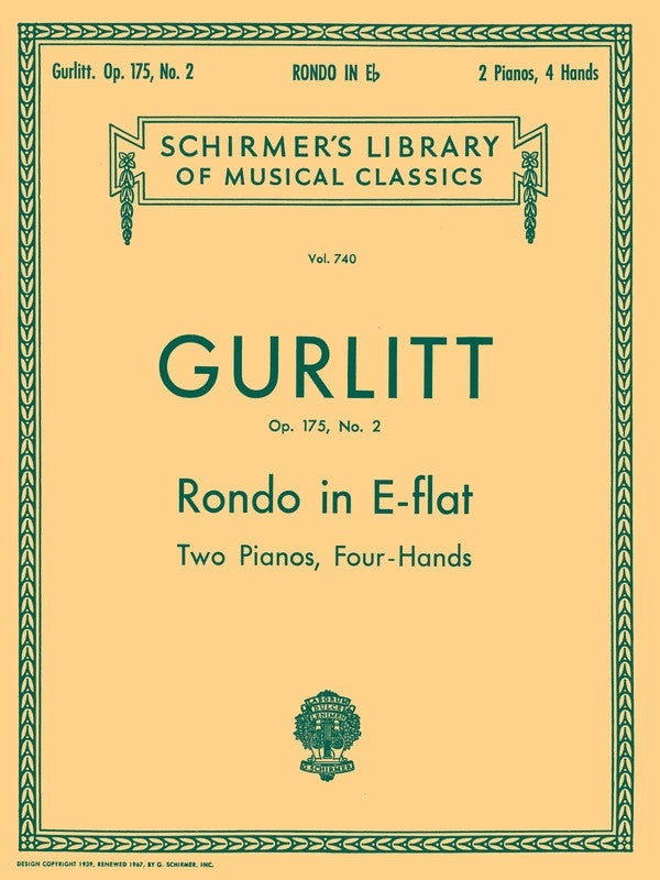 Gurlitt Rondo 2 Op 175 Lib.740 2 Pianos