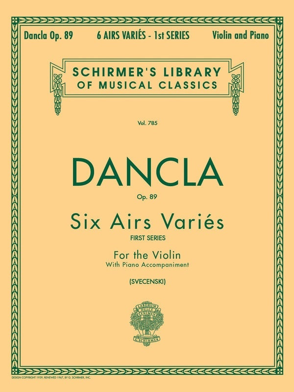 DanClarinet - 6 Airs Varies Op 89 Violin/Piano (Softcover Book)
