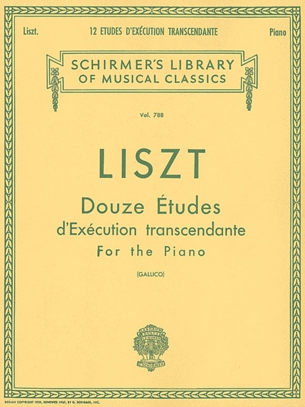 Liszt Etudes Dexecution Lib.788 Piano