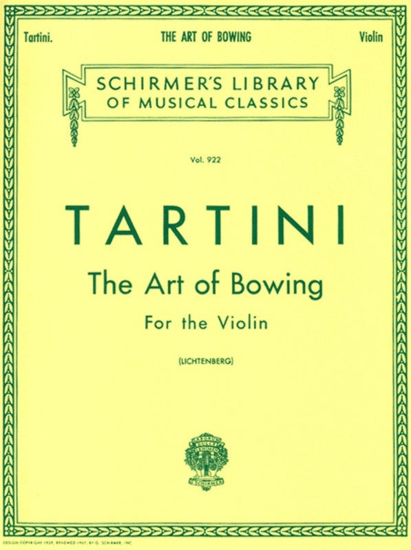 Tartini Art Of Bowing Lib.922 Violin