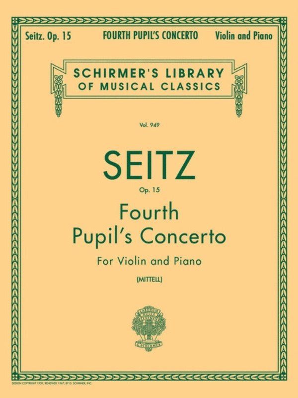 Seitz Pupils Conc.4 Lib.949 Violin/Piano