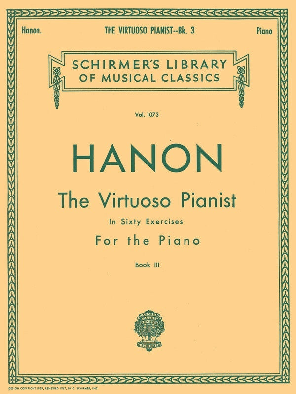 Hanon Virtuoso Pianist Pt.3 Lib.1073 Piano