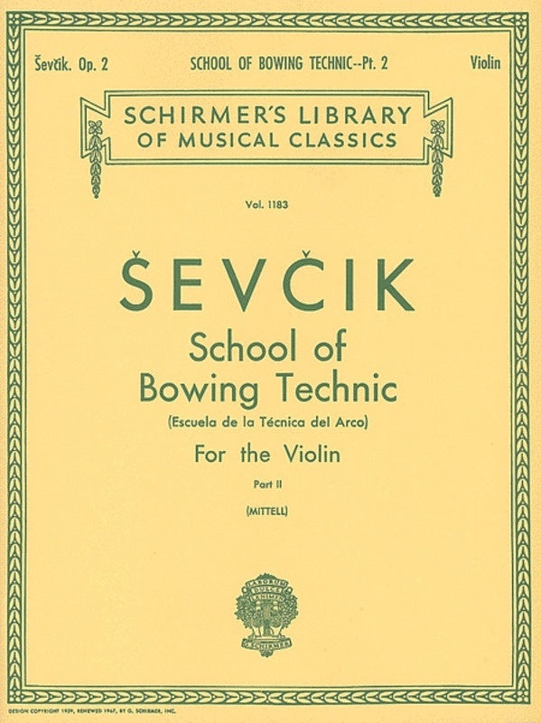 Sevcik School Bowing Te.Op2 Book 2 L1183Violin