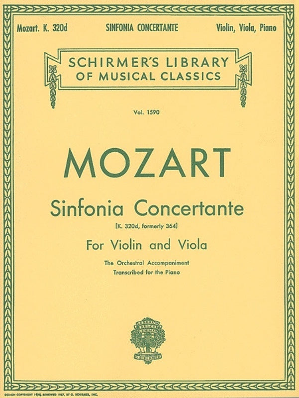 Mozart Sinf.Conc.K364 Lib.1590 Piano Trio