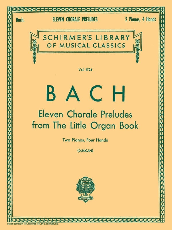 Schirmer - Bach - 11 Chorale Preludes 2P4H