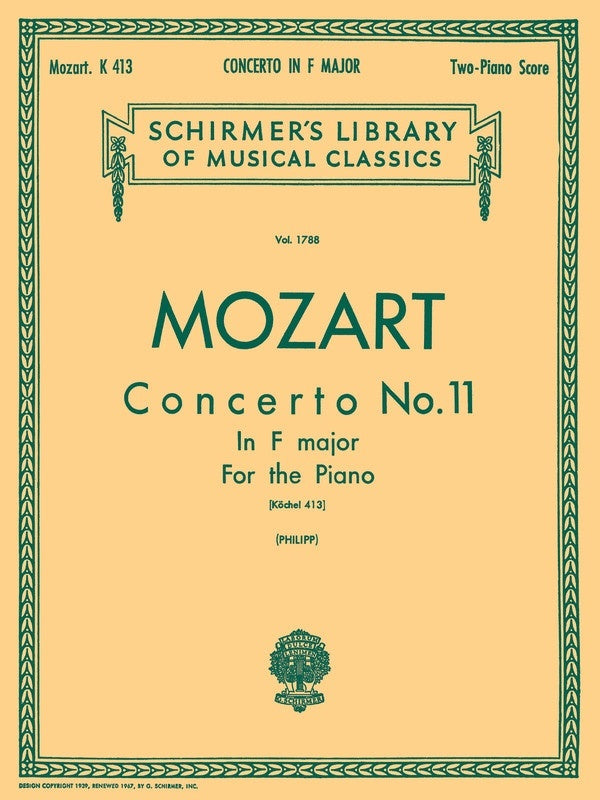 Schirmer - Mozart - Concerto No 11 F Major K 413 2P4H