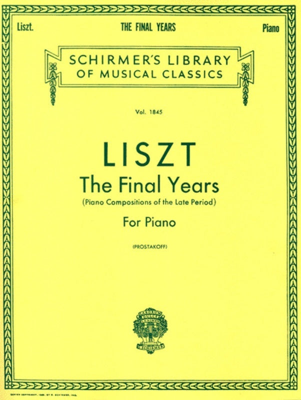 Liszt Final Years Lib.1845 Piano