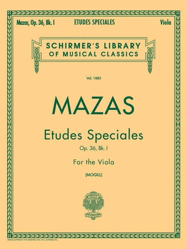 Mazas - Special Etudes Op 36 Book 1 Viola (Softcover Book)