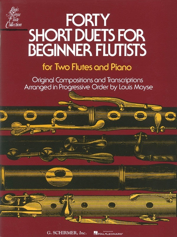 40 Short Duets For Beginner Flutists 2 Flutes/Piano (Softcover Book)