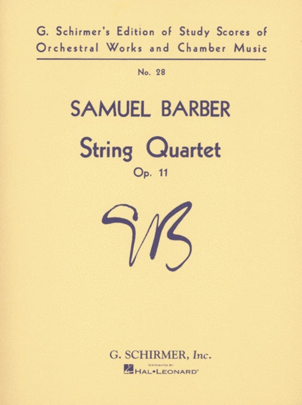 Barber String Quartet Op 11 Score