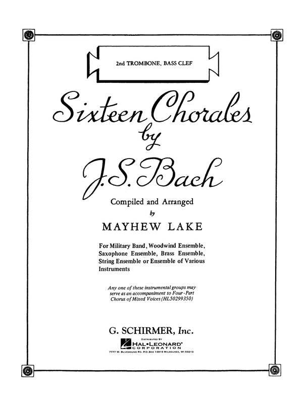 Bach - 16 Chorales Trombone 2 Part (Softcover Book)