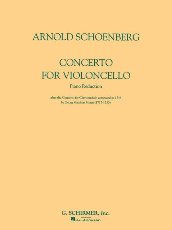Schoenberg Concerto Cello and Piano