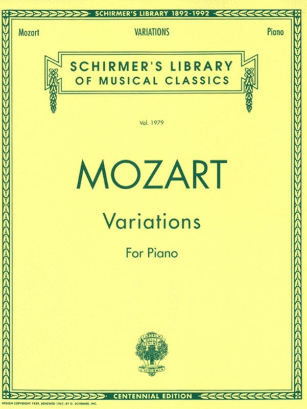 Mozart Variations Lib.1979 Piano