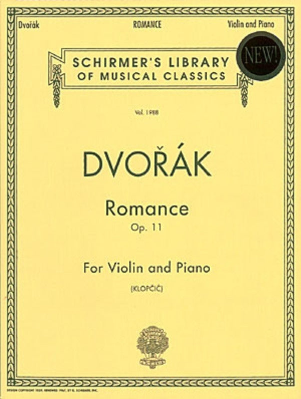 Dvorak - Romance Op 11 Violin/Piano (Softcover Book)