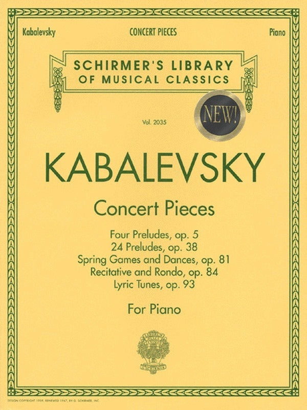 Kabalevsky - Concert Pieces For Piano (Softcover Book)