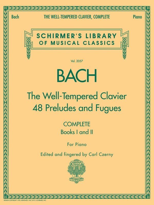 Bach - Well Tempered Clavier Complete for Piano, 256 Pages, G. Schirmer