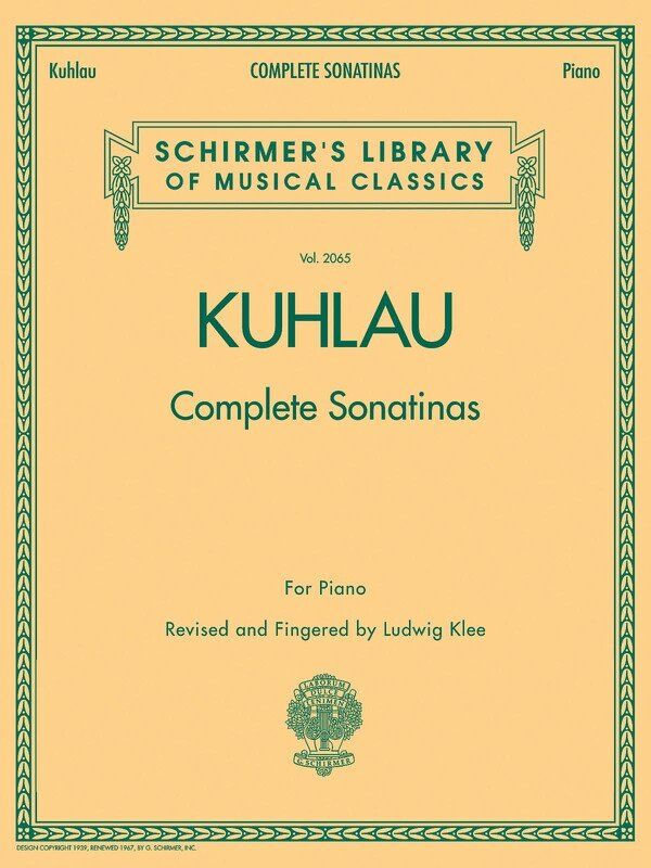 Kuhlau Complete Sonatinas for Piano - 19 Intermediate Sonatinas, G. Schirmer, Inc., 128 Pages