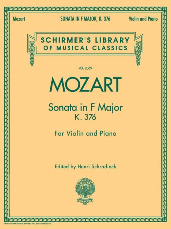 Mozart Violin Sonata In F K.376 Violin/Piano