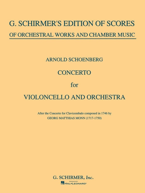 Schoenberg Concerto Cello/Piano Reduction