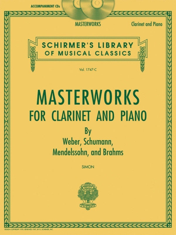 Masterworks For Clarinet And Piano CD Only