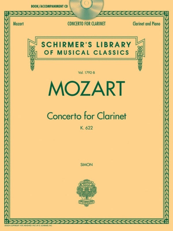 Mozart Clarinet Concerto K.622 Book/CD