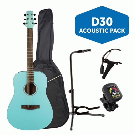 Ashton SPD30TRP Acoustic Guitar Pack w/ Gig Bag, Capo, Stand & Tuner