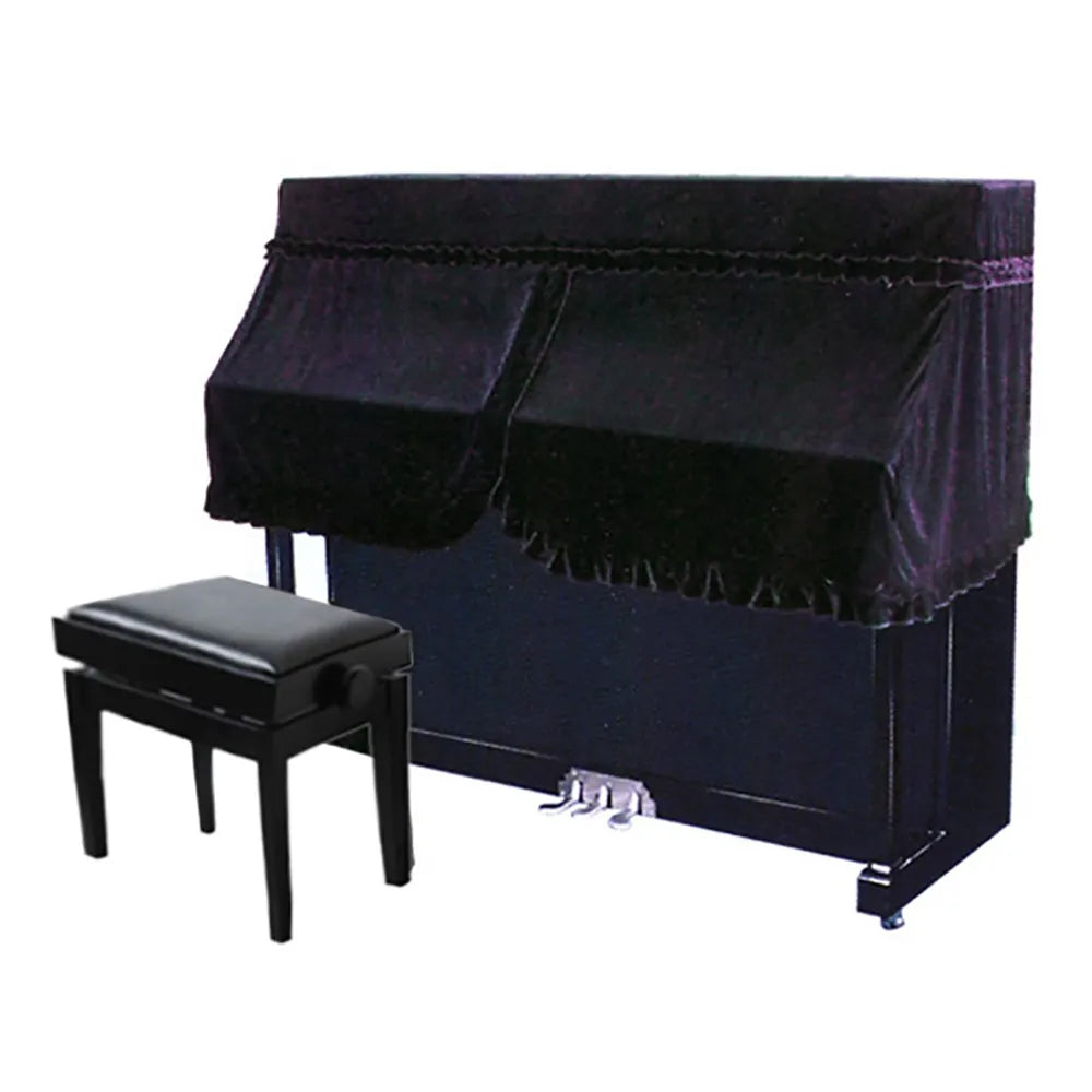 Fitted Half Cover for Upright Piano - Dark Purple UP5, 154cm Width, 35cm Depth, 131cm Height, 62cm Top to Keys