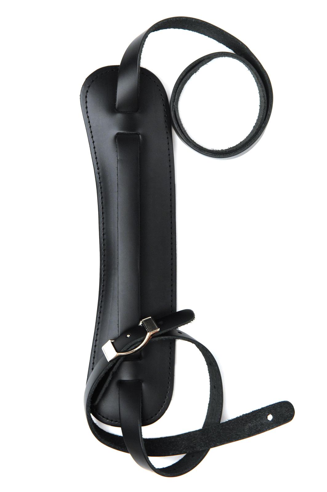 Planet Waves Shoulder Pad Leather Guitar Strap, Black