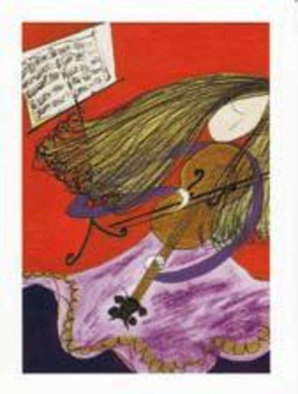Greeting Cards Girl With Violin Pack of 5