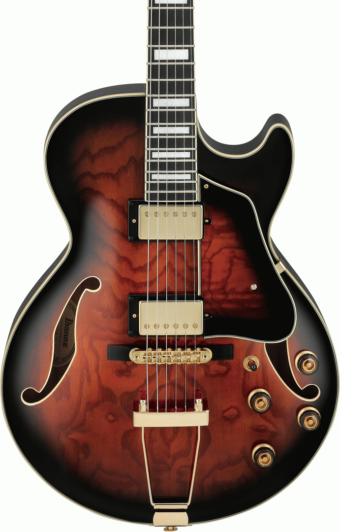 Ibanez AG95QA DBS Artcore Hollowbody Guitar (Dark Brown Sunburst) — view 4