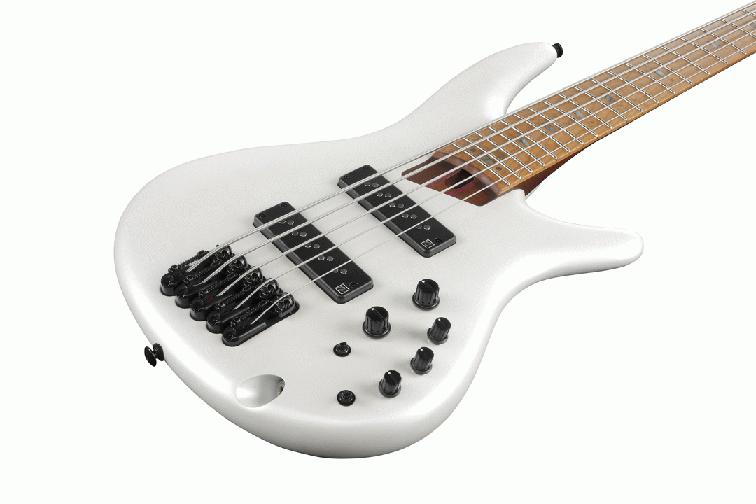 Ibanez SR1105B PWM Premium Electric 5-String Bass (Pearl White Matte) — view 4