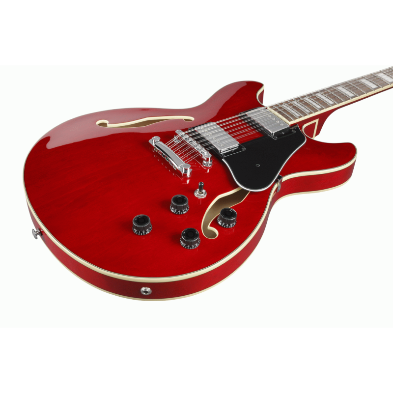 Ibanez AS7312 TCD 12 String Artcore Electric Guitar Transparent Cherry Red — view 6
