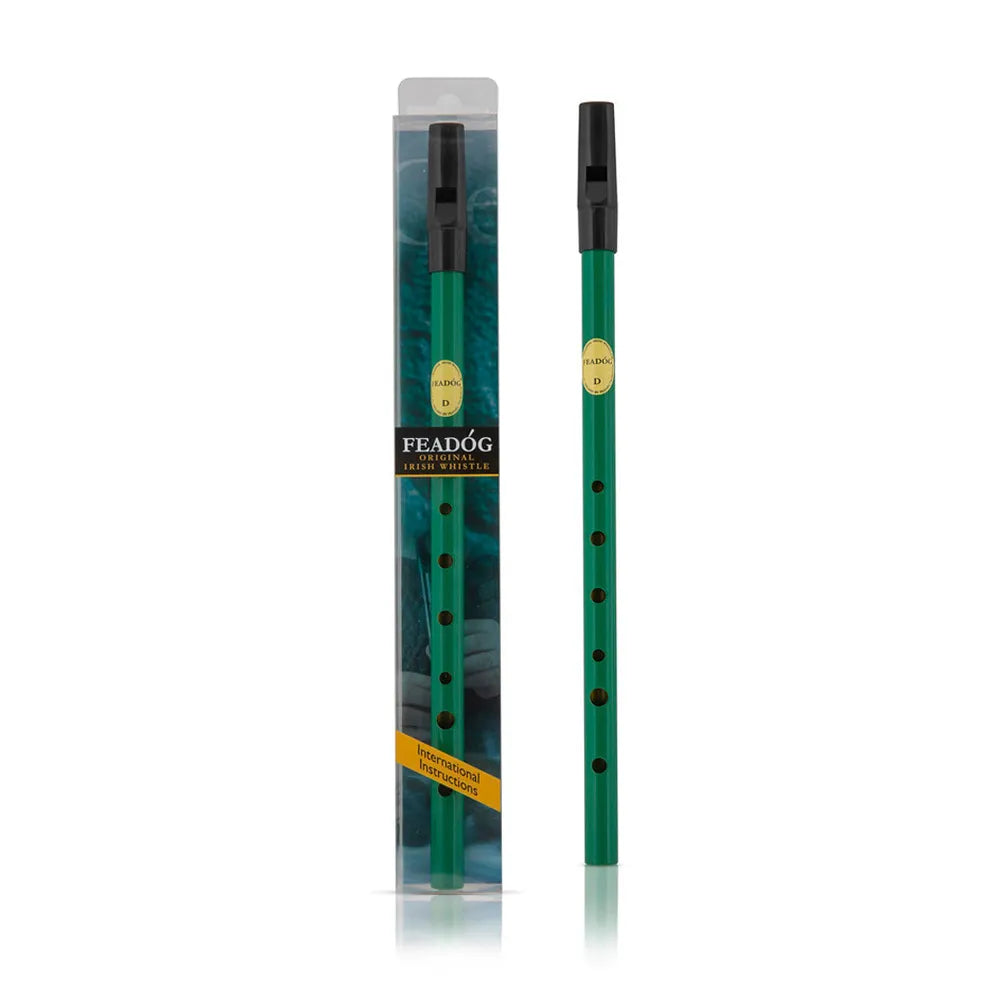 Feadog Green D Irish Whistle Pack with Fingering Chart and Instruction Sheet