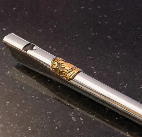 Clarke Nickel-Plated Original Tin Whistle in D with Microfibre Cloth — view 3