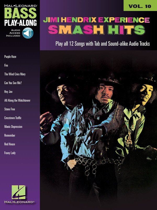 Bass Play-Along Vol. 10: Jimi Hendrix Smash Hits — Bass TAB Book/Online Audio (Hal Leonard)