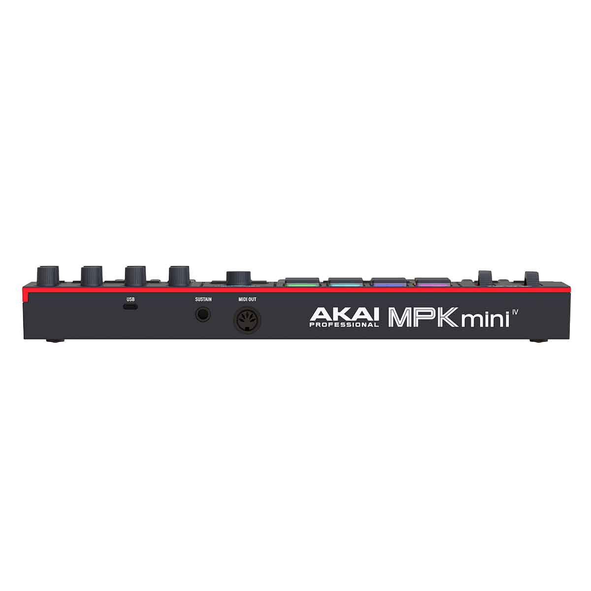 Akai Pro MPK Mini IV Portable USB MIDI Keyboard Controller with RGB Pads and Software Collection - Black — view 6