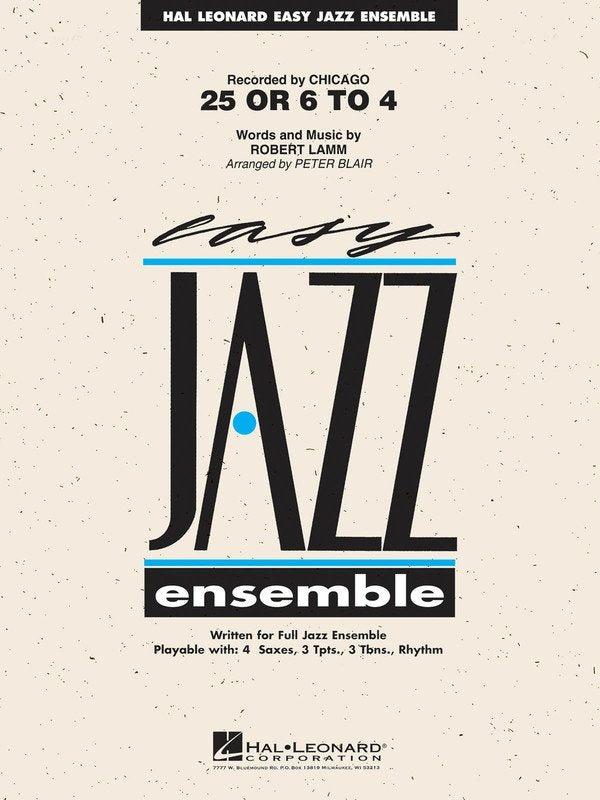 25 Or 6 To 4 Je2 Sc/Pts (Hal Leonard)