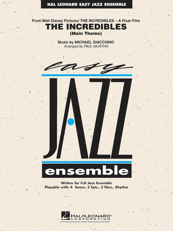 The Incredibles — Jazz Ensemble Grade 2 Score & Parts (Hal Leonard Easy Jazz Ensemble Series)