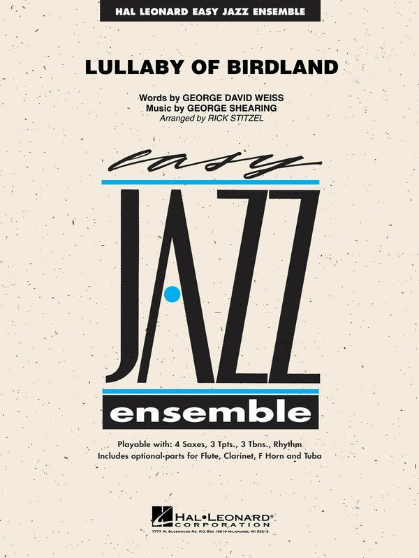 Lullaby of Birdland Jazz Ensemble Sheet Music Hal Leonard